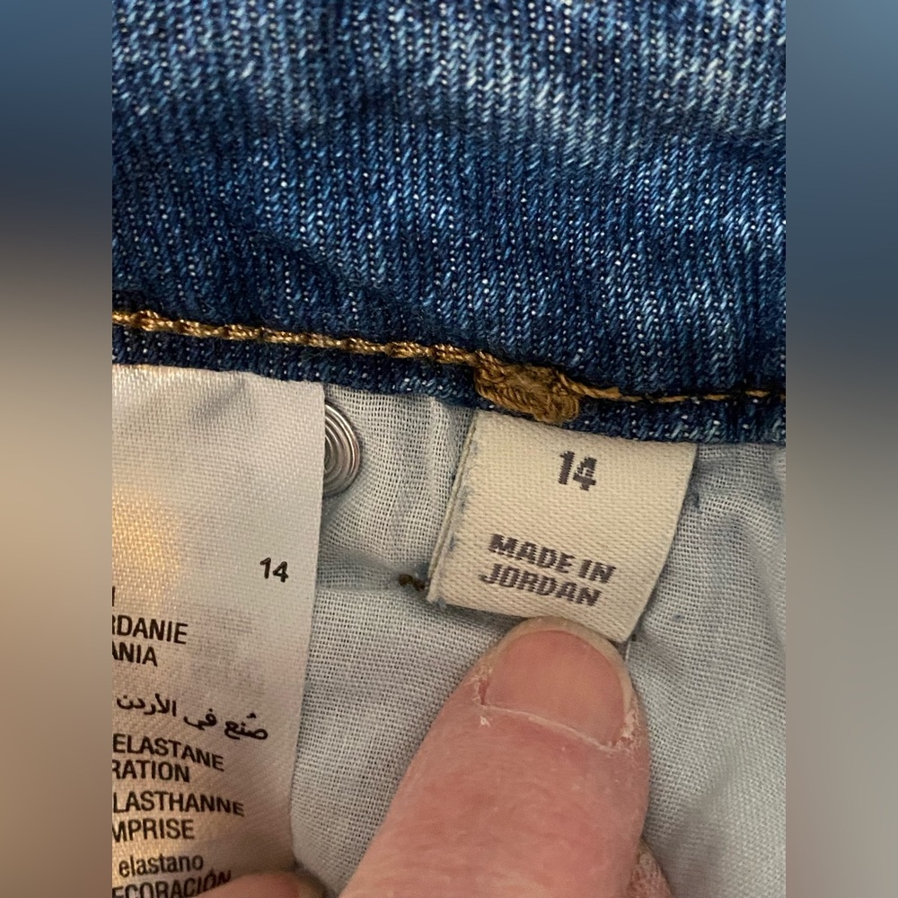 Style & Co. Curvy Ripped Skinny Blue Jeans Mid Rise Tummy Control size 14 - Picture 6 of 16